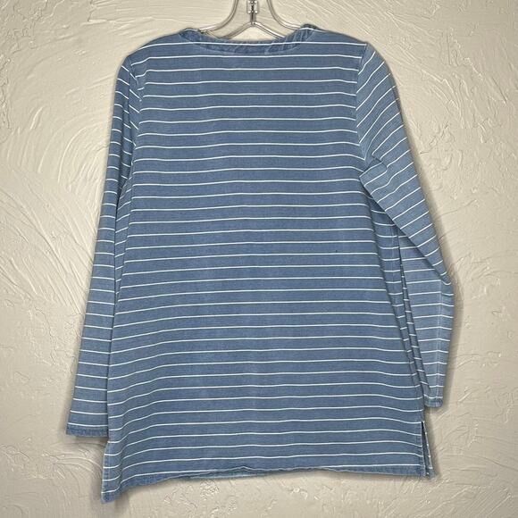 Purejill Indigo womens long sleeve top size small - Picture 2 of 3